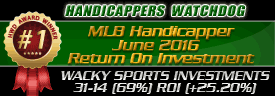Wacky Sports MLB Top ROI June 2016